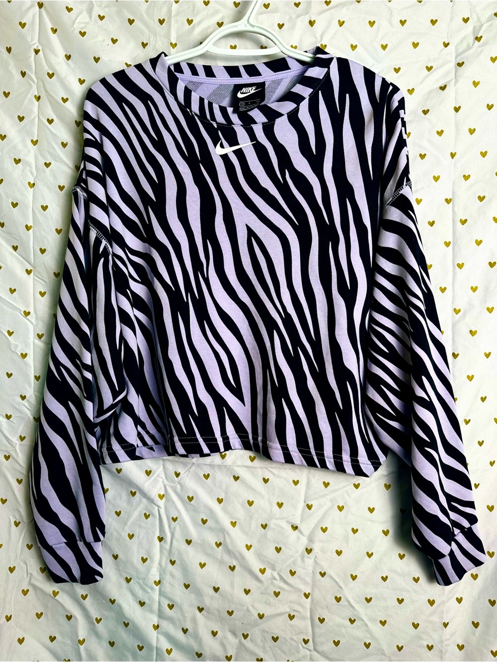 Nike Lavender and Black Zebra-Print Long Sleeve Tee